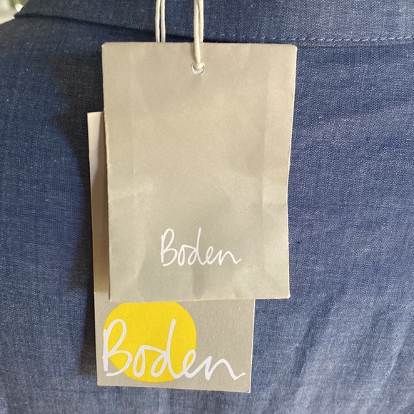 BODEN DENIM BUTTON SHIRT DRESS BELTED PLUS 16 R NEW POCKETS - Picture 6 of 11